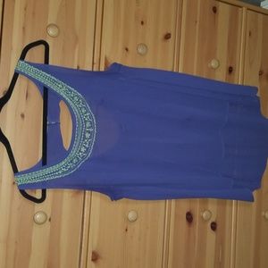 Torrid Sheer Tank with green detail